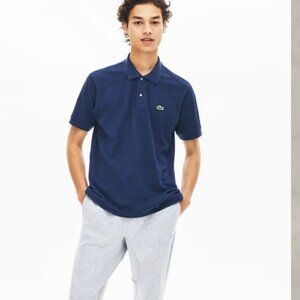 Lacoste Men's Classic Fit L.12.12 Heathered Polo in Blue Chine